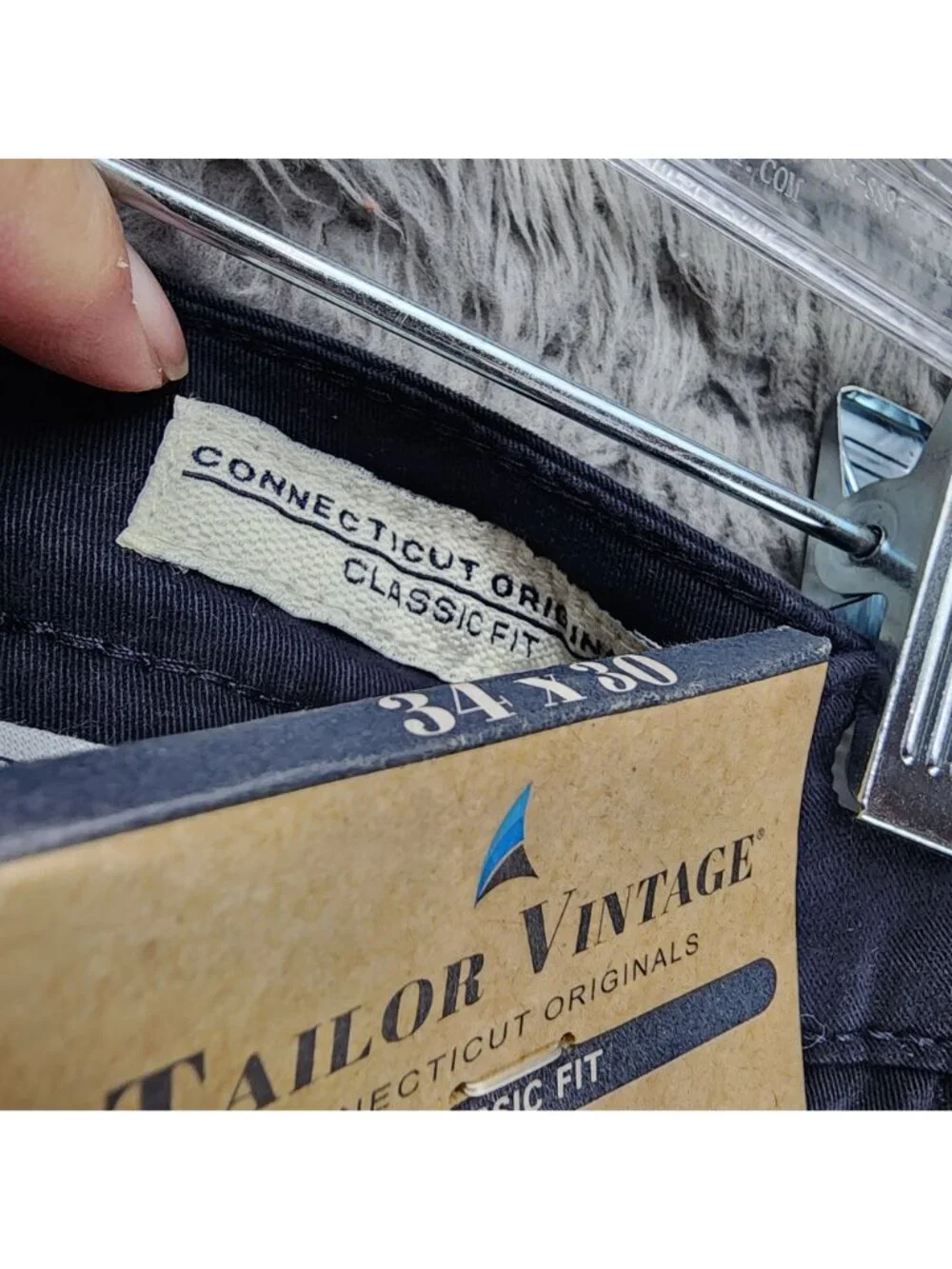 Tailor Vintage Pants Mens 34x30 Blue Stretch Mid Rise Classic Fit *NWT*